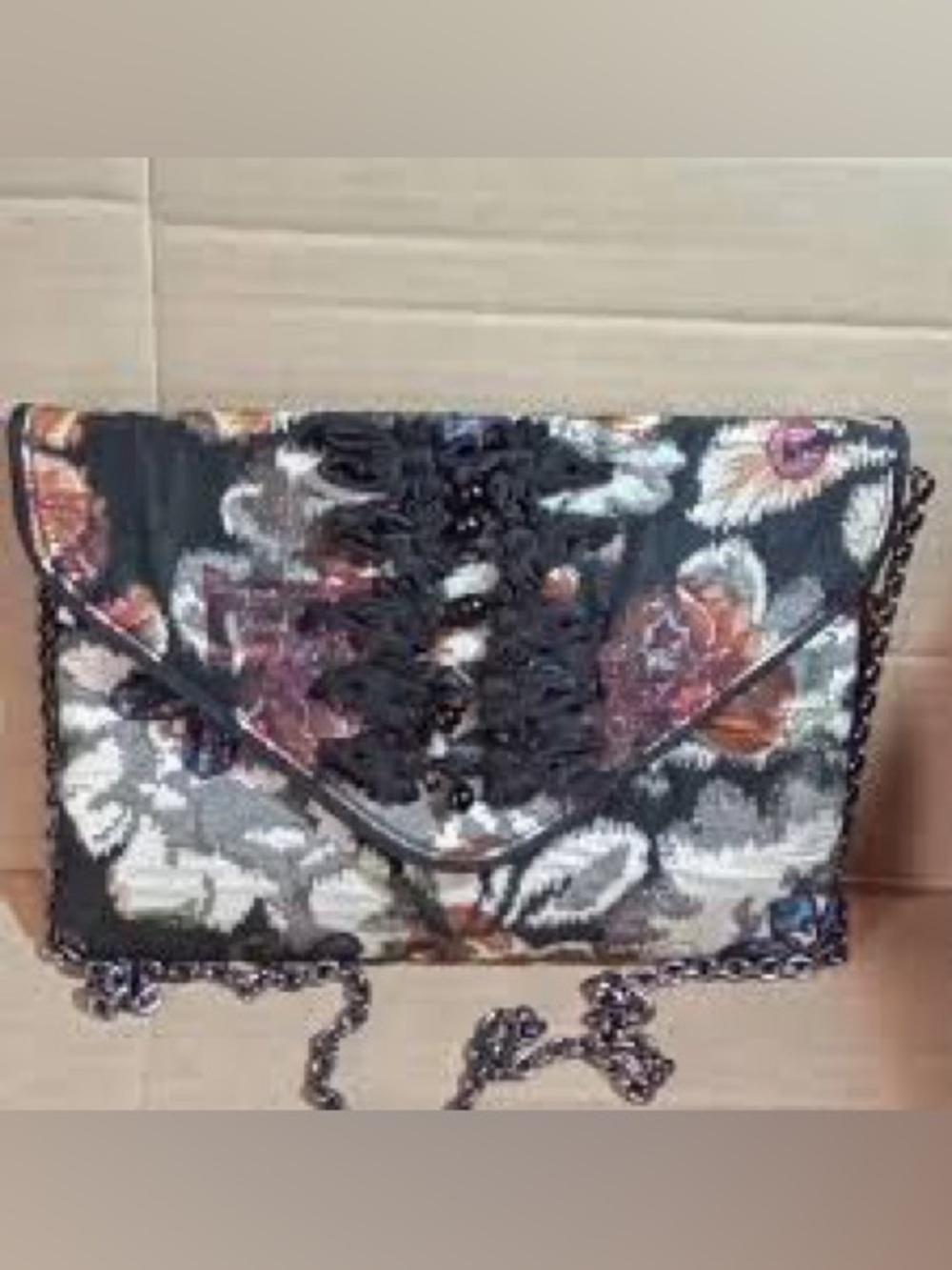Vintage Betsey Johnson Metallic Quilted 12" x 11" envelope evening bag